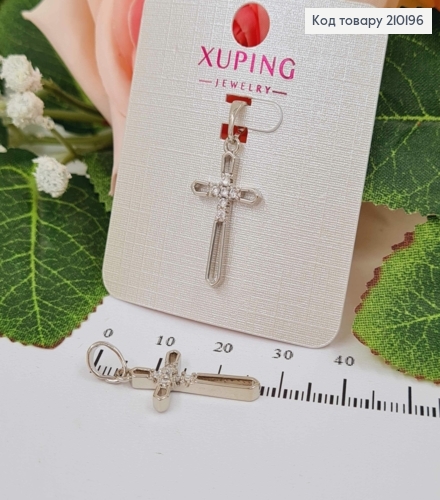 Крестик родованный с камешками, 2,2*1,1см Xuping 210196 фото 1
