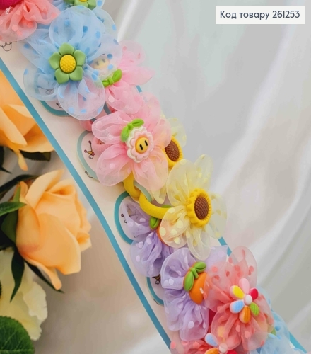 Набір дитячих резинок, Кольорові квіточки, 20шт/наб. 261253 фото 1