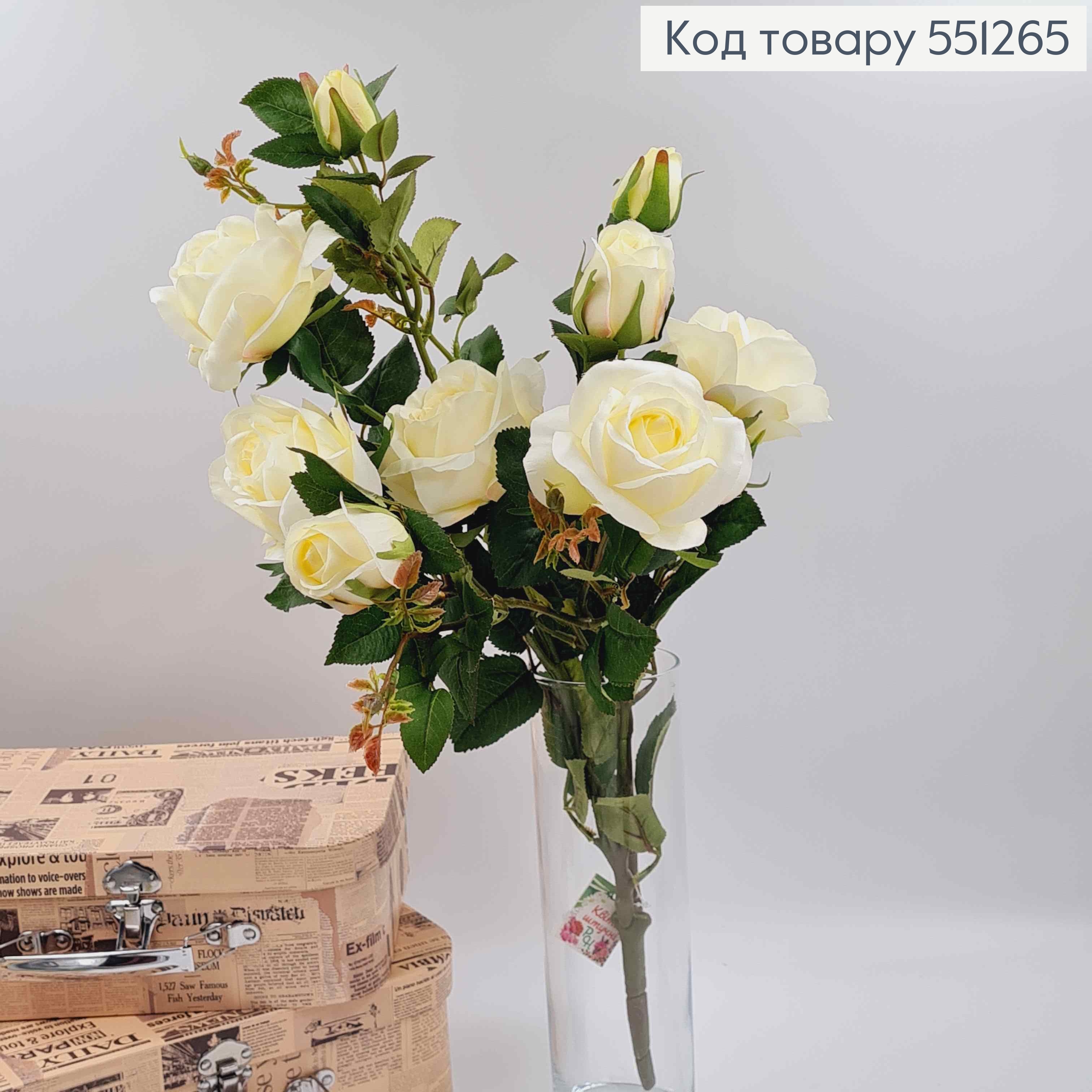 Композиция "Веточка с белыми розами" высотой 55см 551265 фото 2