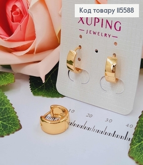 Сережкі кільця ширина 5мм, діаметр 1,5см Xuping 18K 115588 фото