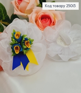 Резинка Бант с цветами и  укр. флагом , 9см, Украина 25013 фото