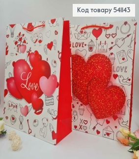 Пакет бумажный, "love, со стильными рисунками", в ассорт. 40*31*12см 541143 фото
