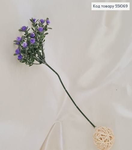 Штучна квітка гіпсофіл фіолетовий на  металевому стержні 30см 551069 фото 1