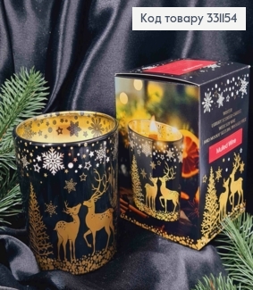 Аромасвічка cоєва, стакан ''Mulled Wine", потріскуючий дерев"яний гніт, 200г/ 47год.,BARTEK, Poland 331154 фото