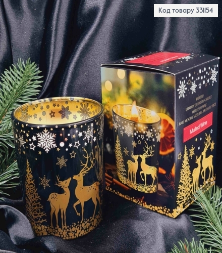 Аромасвечка соевая, стакан "Mulled Wine", потрескивающий деревянный фитиль, 200г/47час.,BARTEK, Poland 331154 фото 1