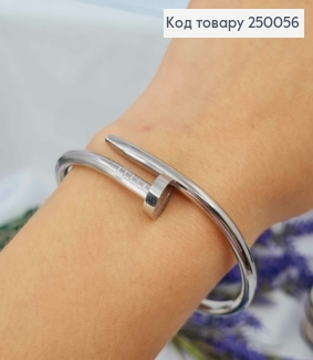 Браслет овальний Cartier, довжина 20см, срібного кольору, сталь Stainless Steel 250056 фото