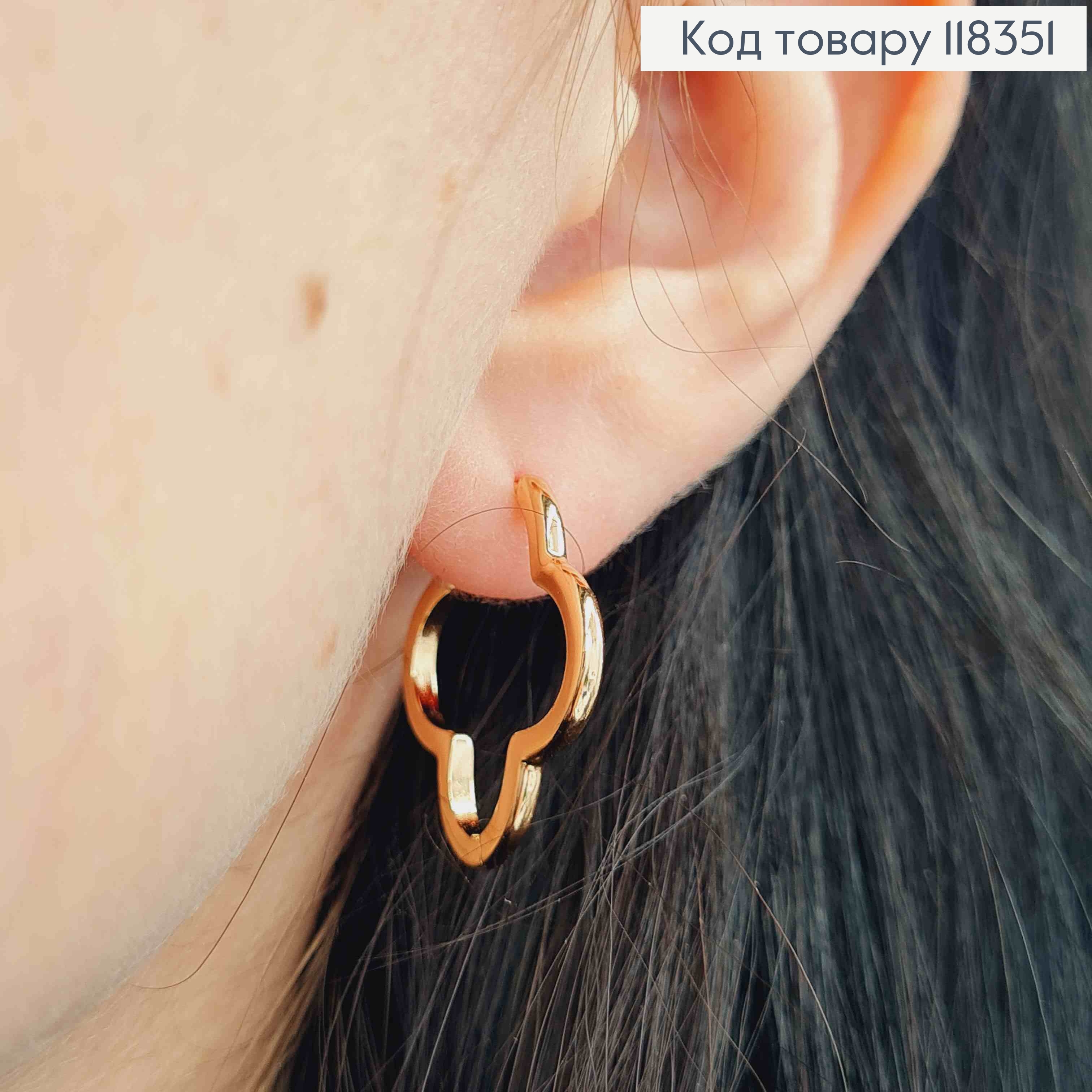 Сережки кільця "Фігурні" Van cleef, 2,2см, Xuping 18К 118351 фото 3