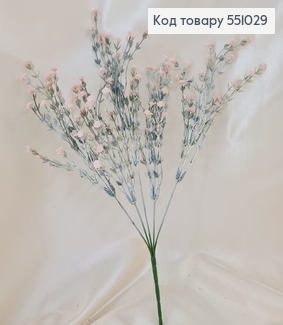 Штучна квітка гіпсофіл світло рожевий пластик з 5 гілочок 38 см 551029 фото