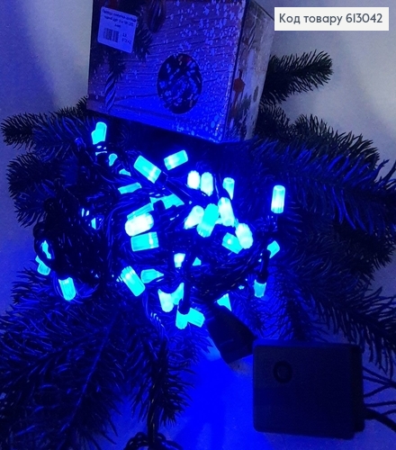 Гірлянда лампочка- циліндр  чорний дріт  9 м 100 LED синя 613042 фото 1