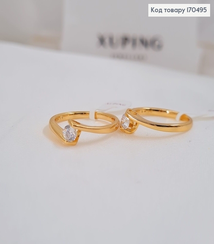 Перстень з одним камінцем  4мм Xuping 18K  170495 фото 1