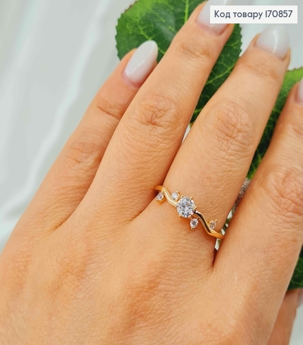 Перстень, "Квітучі Ліани" з камінцями, Xuping 18K 170857 фото 2
