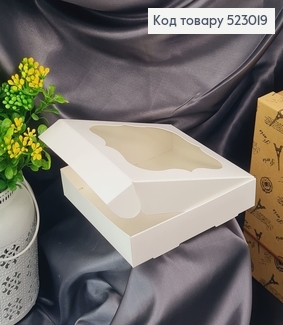 Кондитерская коробка с прозрачным верхом, 15х15х3см 523019 фото