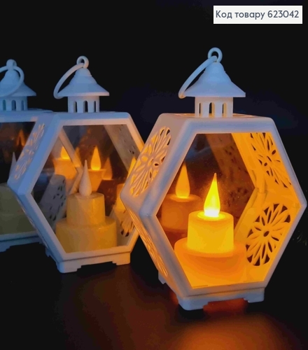 Декоративный LED фонарик 13см с эффектом горения свечи теплого цвета, БЕЛОГО 623042 фото 1