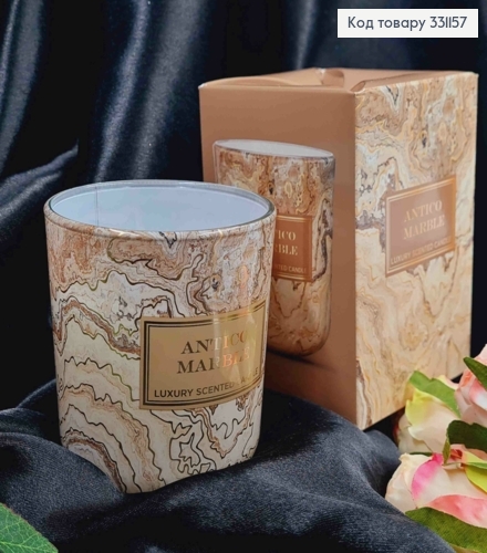 Аромасвічка  стакан ''ANTICO MARBLE", luxury candle, 150г/ 30год.,BARTEK, Poland 331157 фото 1