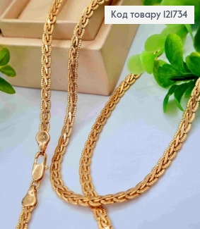 Ланцюжок пелетіння КОСИЧКА, ширина 4,5мм, довжина 50см, Xuping 18K 121734 фото