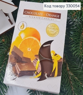 Аромасвічка таблетка BISPOL Шоколад-Апельсин  6 шт/ 4 годин, 15-340 330054 фото