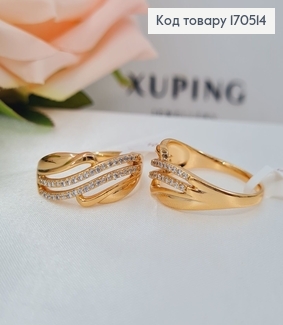 Перстень Хвильки з камінцями Xuping 18K 170514 фото