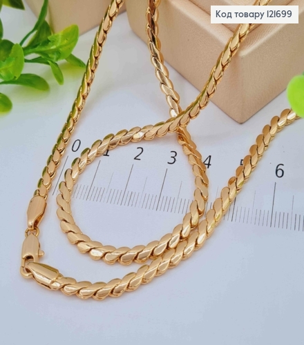 Ланцюжок плетіння КОСИЧКА, довжина 60см, Xuping 18K 121699 фото 1