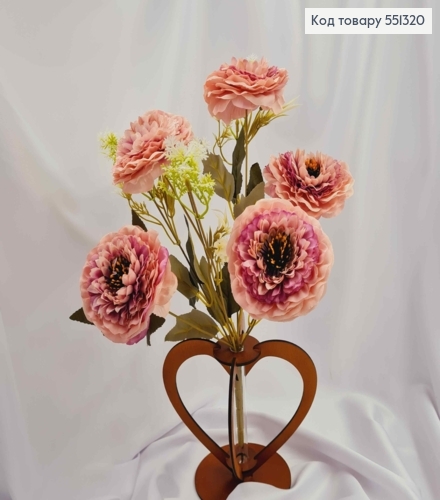 Искусственная композиция Майоры, цвет ПУДРА, 5 цветочков, высота 40см 551320 фото 1