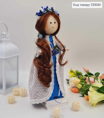 Кукла ДЕВОЧКА, "С русыми волосами" в длинном сером кардигане, высота 32см, ручная работа, Украина. 333010 фото 2
