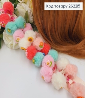 Резинки дитячі Пушок з квіткою 20шт/уп 262215 фото