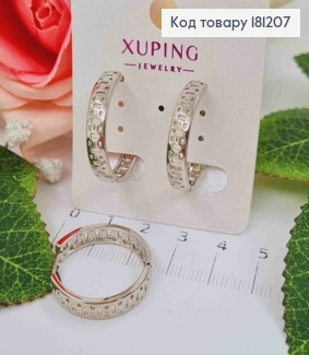 Серьги кольца, с ажурными вставками, диаметром 2см, Xuping 181207 фото