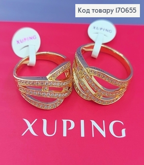 Перстень Безкінечність з камінцями  18К  Xuping 170655 фото