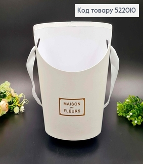 Коробка для квітів, овальної форми, "Maison des Fleurs" Білого кольору, 22*17см 522010 фото
