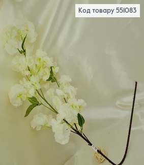 Искусственный цветок сакуры белой на металлическом стержне 95см. 551083 фото