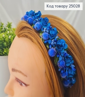 Обруч метал синие цветы  в асорт., Украина 25028 фото