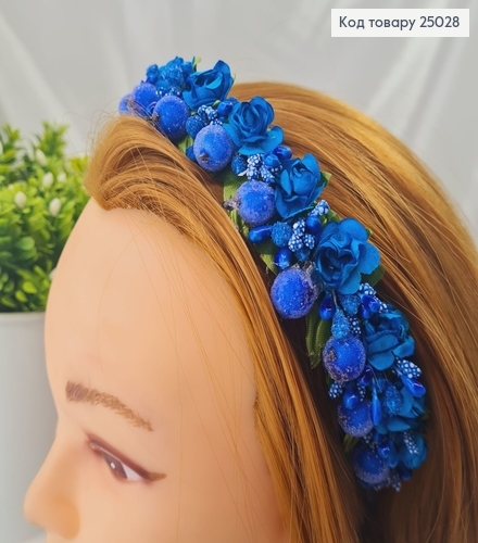 Обруч метал синие цветы  в асорт., Украина 25028 фото 1