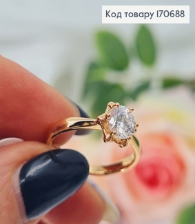 Перстень Квітка з камінцем, Xuping 18К 170688 фото