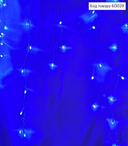 Гирлянда шторка белая проволока 5 м 150 LED синяя 613029 фото 1