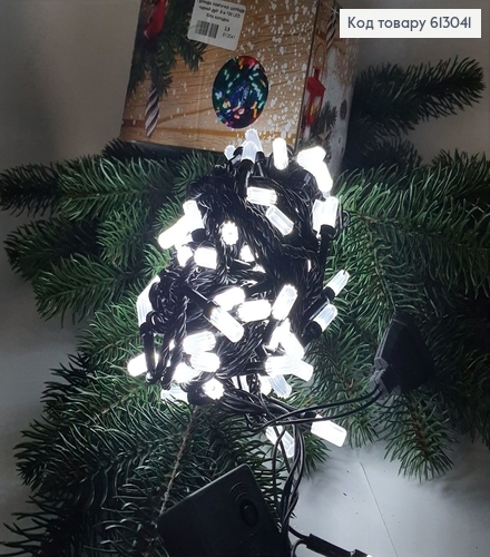 Гирлянда лампочка-цилиндр черная проволока 9 м 100 LED белая холодная 613041 фото 1