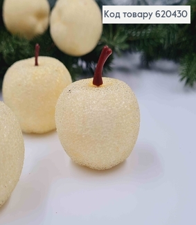 Яблочко декоративное, цвета АИВОРИ, 4*3,5см 620430 фото