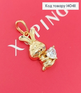 Кулон Влюбленный зайка с камнем сердечком Xuping 18К 140411 фото