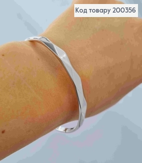 Браслет родований овальний фактурний,  довжина 19см, Xuping  200356 фото