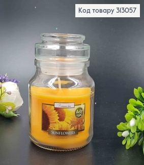Свічка ароматична в банці Sunflowers, 120грам, 28 год.горіння, snd71-30 Bispol, Польща (оригінал) 313057 фото