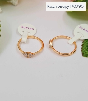 Кольцо маленькое ( можно на фалангу), с ромбиком из камней, Xuping 18K 170790 фото