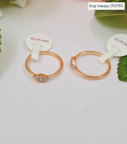 Перстень  маленький (можна на фалангу), з ромбиком з камінців, Xuping 18K 170790 фото 1