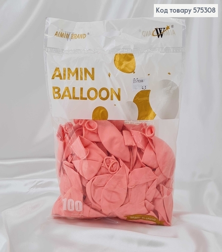 Воздушные шары латексные 12'' Aimin Ballon Бледо-Розовые Матовые (30см), 100шт/уп 575308 фото 1