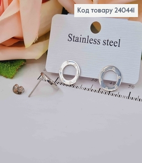 Серьги гвоздики серебряного цвета в стиле Картье, сталь Stainless Steel 240441 фото