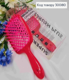 Щітка для волосся прямокутна РОЖЕВА, "HollowComb" Superbrush Plus, 21*8см 300180 фото