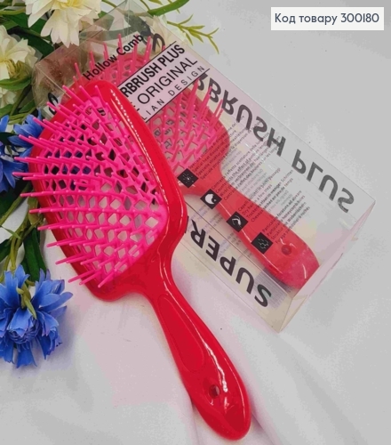 Щетка для волос прямоугольная Розовая, "HollowComb" Superbrush Plus, 21*8см 300180 фото 1