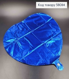 Набор фольгированных шариков 5шт. Синий цвет, в форме сердца 580114 фото