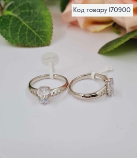 Перстень родований, з великим камінцем, з різьбою, Xuping  170900 фото