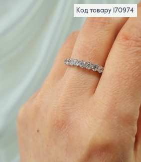 Перстень родований, в камінцях, Xuping 18K 170974 фото