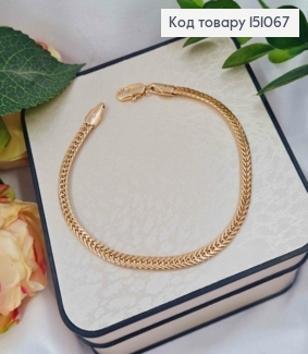 Браслет плетіння Косичкою, ширина 4мм, довжина 19см, Xuping 18K 151067 фото