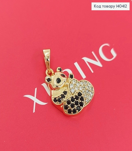 Кулон Влюбленный мишка с сердечком в камнях Xuping 18К 140412 фото 2