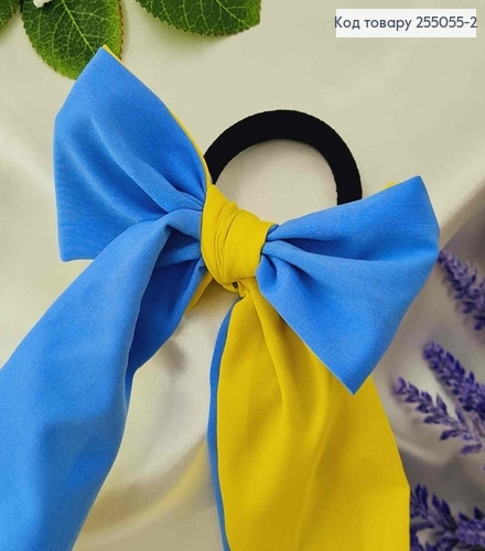 Резинка 5см, Твилли, Бант желто-голубой 12*28см, (ручная работа,Украина) 255055-2 фото 2